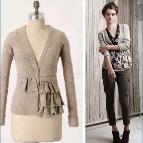 Anthropologie Sweaters - Anthropologie MOTH Ruffled Split Decision Cardigan